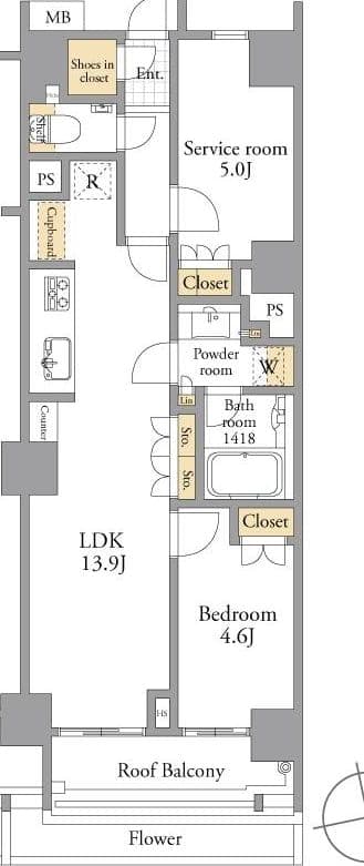 Sunlit 1BR with Den in Hongo - View 1