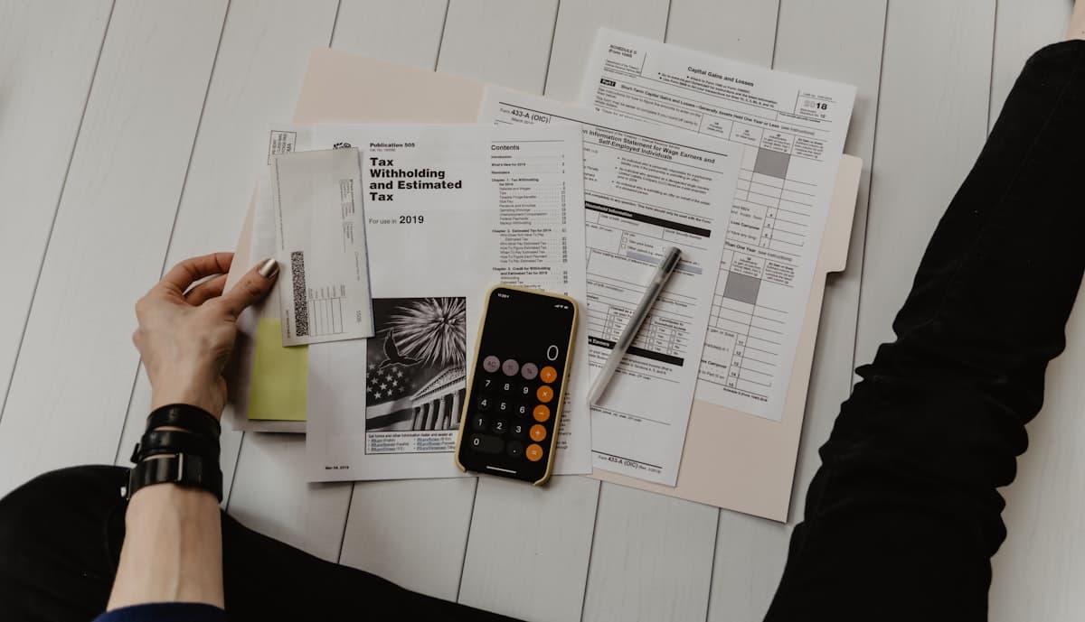 Financial documents on an organized desk